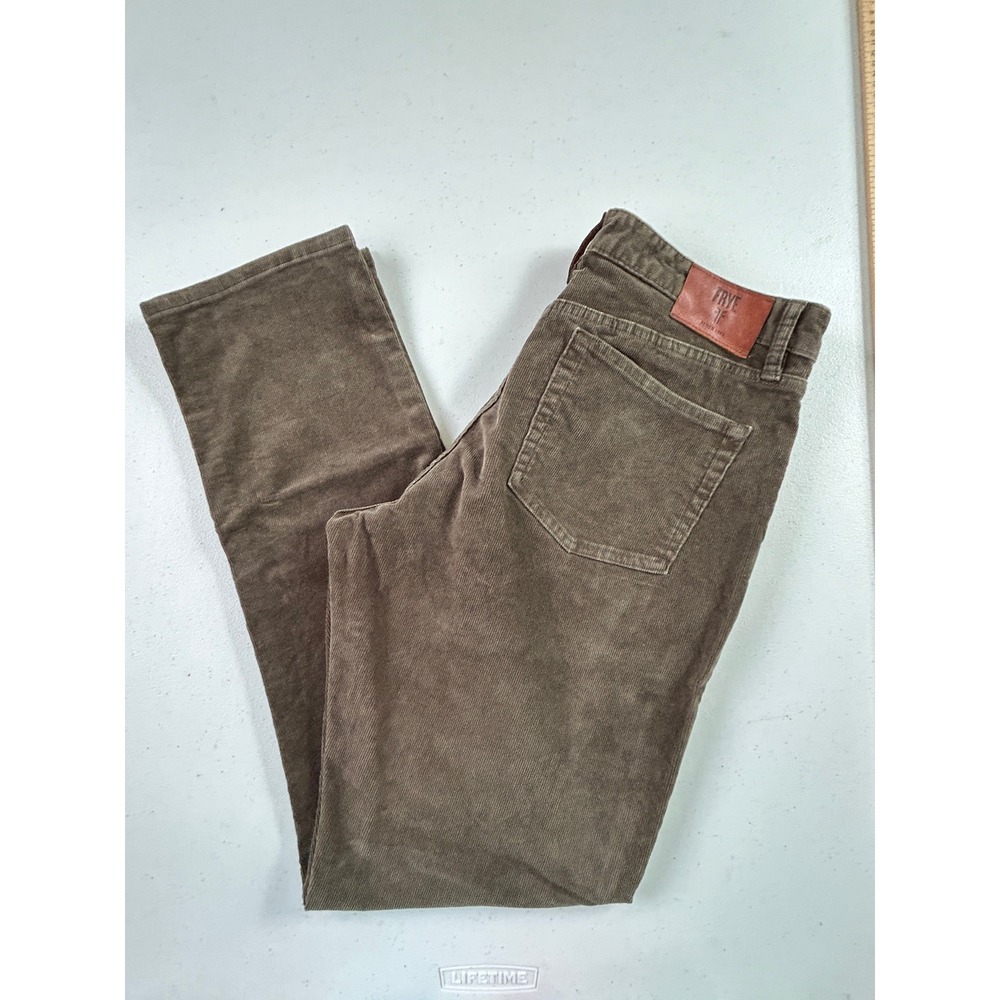 FRYE Corduroy Pants Brown Straight Leg‎ Casual Mens Size 34